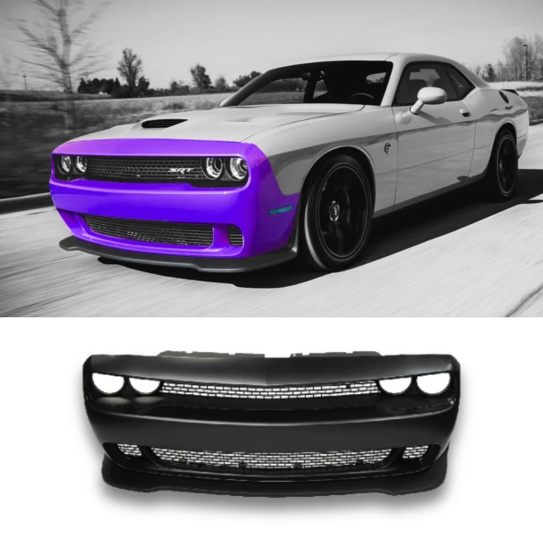 Dodge Challenger Hellcat Style Front Bumper Cover w/Grille Lip FIT 2015-2023 - Infinity Auto Parts