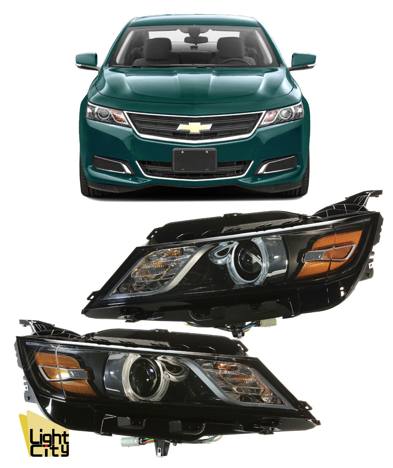 Chevy Chevrolet Impala Full LED Headlights Pair For 2014-2020 - Infinity Auto Parts