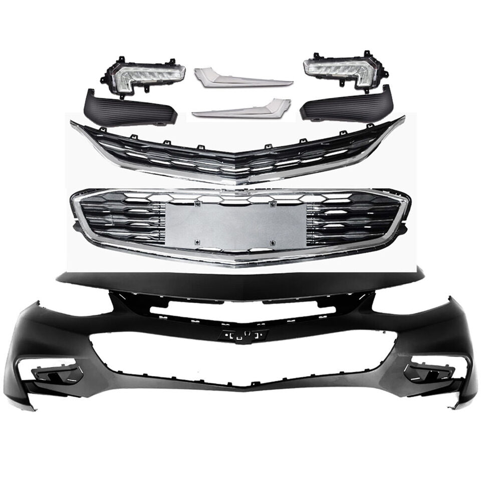 Front Bumper Cover w/ Valance Grill Grille Fog light Trim For Chevy Malibu 16-18 - Infinity Auto Parts