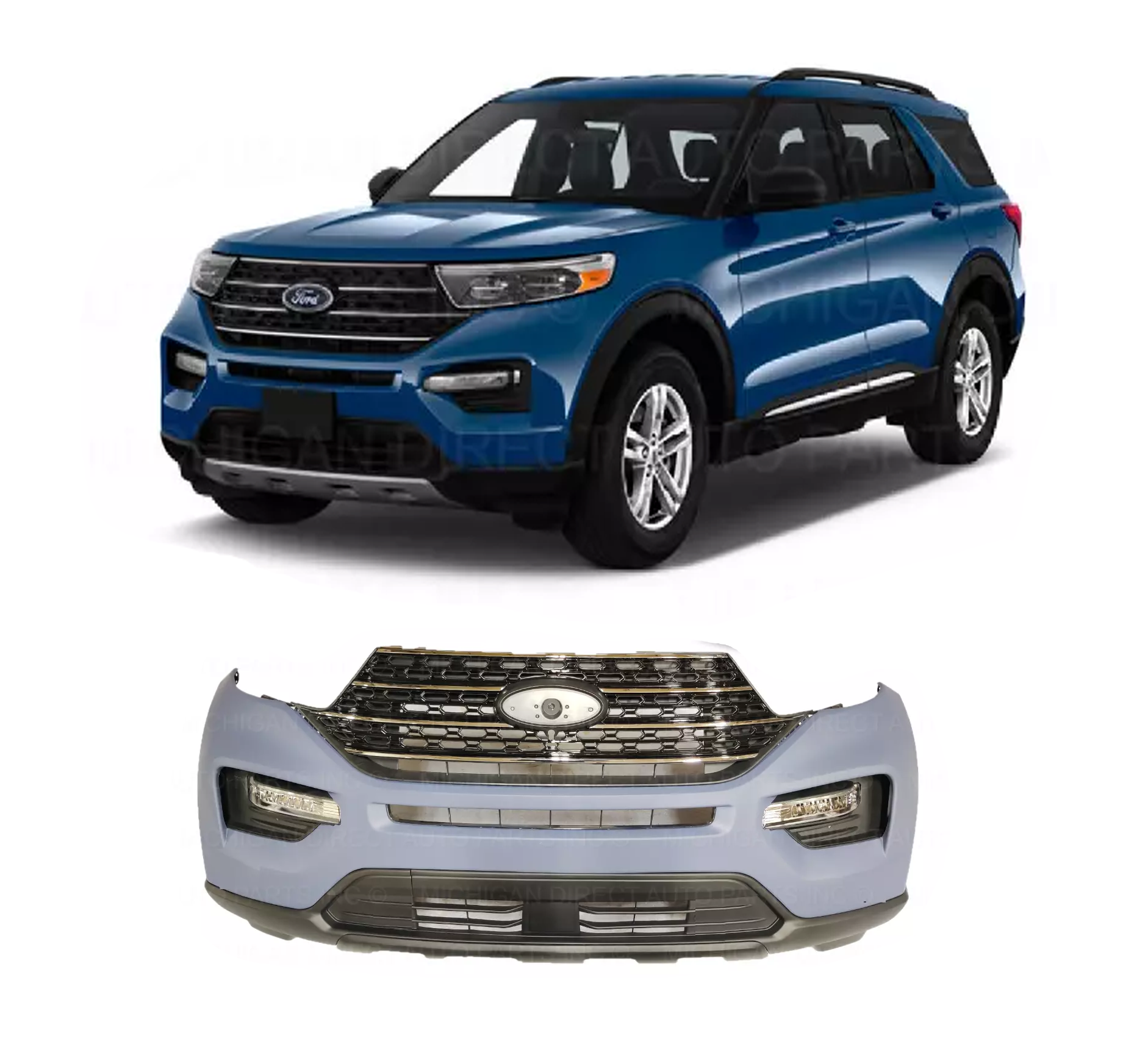 Ford Explorer front Bumper Set for 2020-2023 - Infinity Auto Parts 