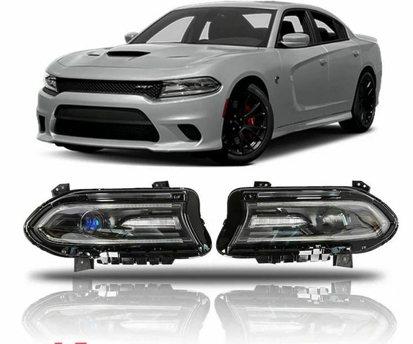 Projector Headlights HeadLamps Assembly For 2015-2020 Dodge Charger Pair Set - Infinity Auto Parts 