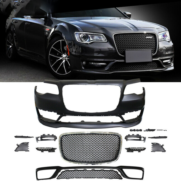 Chrysler 300 Front Bumper W/Grille and Fog Lights SRT Style Fit 2015-2023 - Infinity Auto Parts 