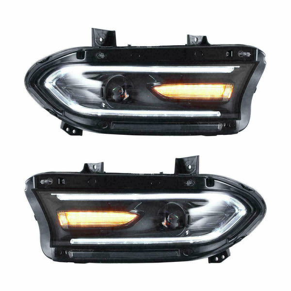 Projector Headlights HeadLamps Assembly For 2015-2020 Dodge Charger Pair Set - Infinity Auto Parts 