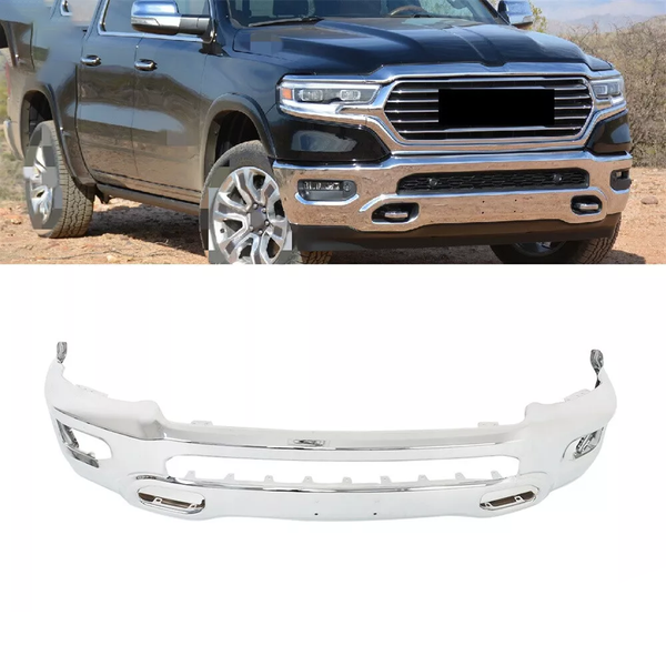 Dodge RAM 1500 Chrome Front Bumper Face Bar Steel W/O SENSOR - Infinity Auto Parts 