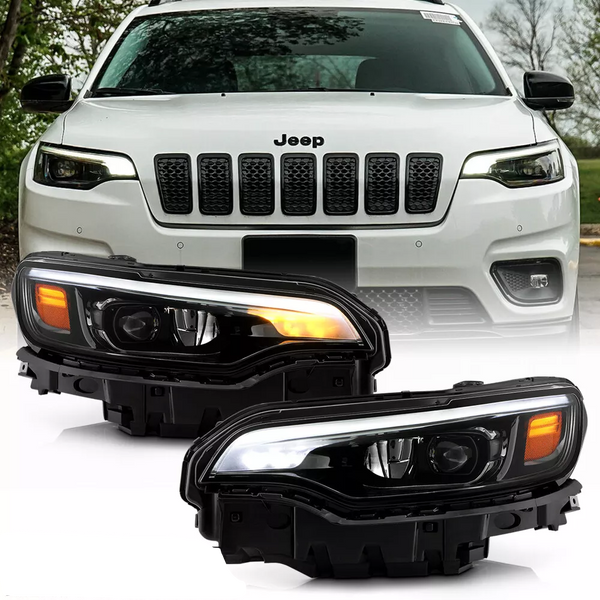 2019-2022 Jeep Cherokee Headlight Set LH+RH - Infinity Auto Parts 