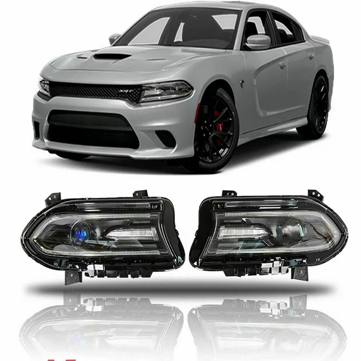 Projector Headlights Head Lamps For 2015-2020 Dodge Charger Pair Set