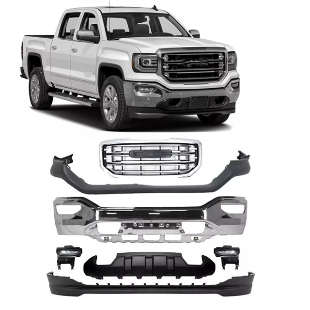 2016-2018 GMC Sierra 1500 Front Bumper Face Bar Chrome & Fog Lights Assembly - Infinity Auto Parts 