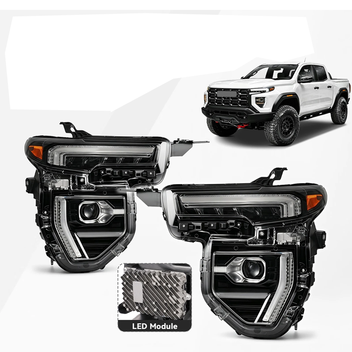 2024-2026 GMC Canyon Full LED Headlight W/ Module W/ Bulbs Left & Right Pair