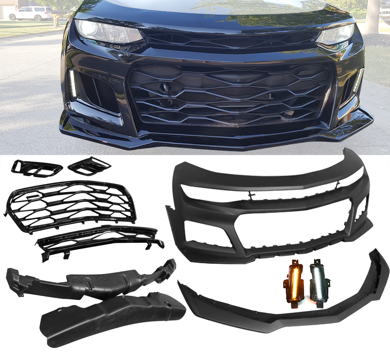 Front Bumper with LED Fog Lights Compatible With 2016-2018 Chevrolet Camaro, 2016-2023  ZL1 Style - Infinity Auto Parts 