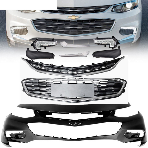 Front Bumper Cover w/ Valance Grill Grille Fog light Trim For Chevy Malibu 16-18 - Infinity Auto Parts 