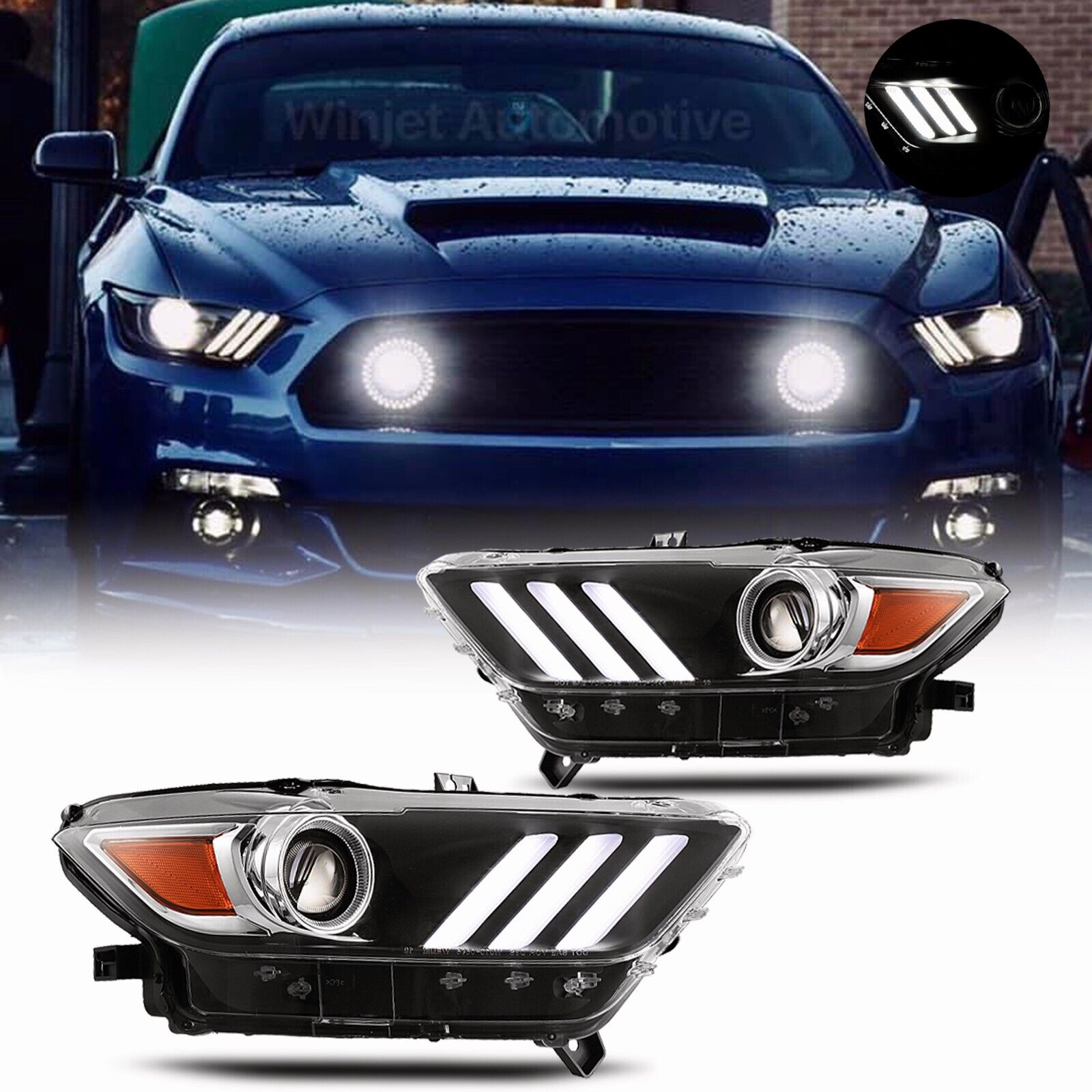 Ford Mustang Headlight Set 2015-2017 - Infinity Auto Parts 