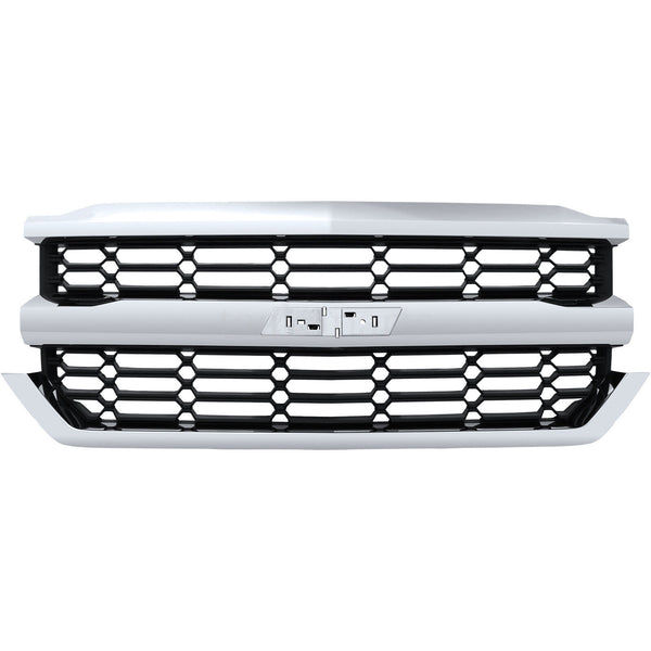 Chevrolet Silverado Upper Grille Grill Chrome For 2016-2018 - Infinity Auto Parts 