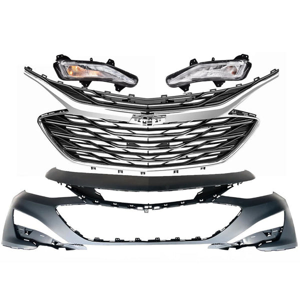 Front Bumper Cover Upper Lower Grille Fog Lights For Chevy Malibu 2019-2023 - Infinity Auto Parts 